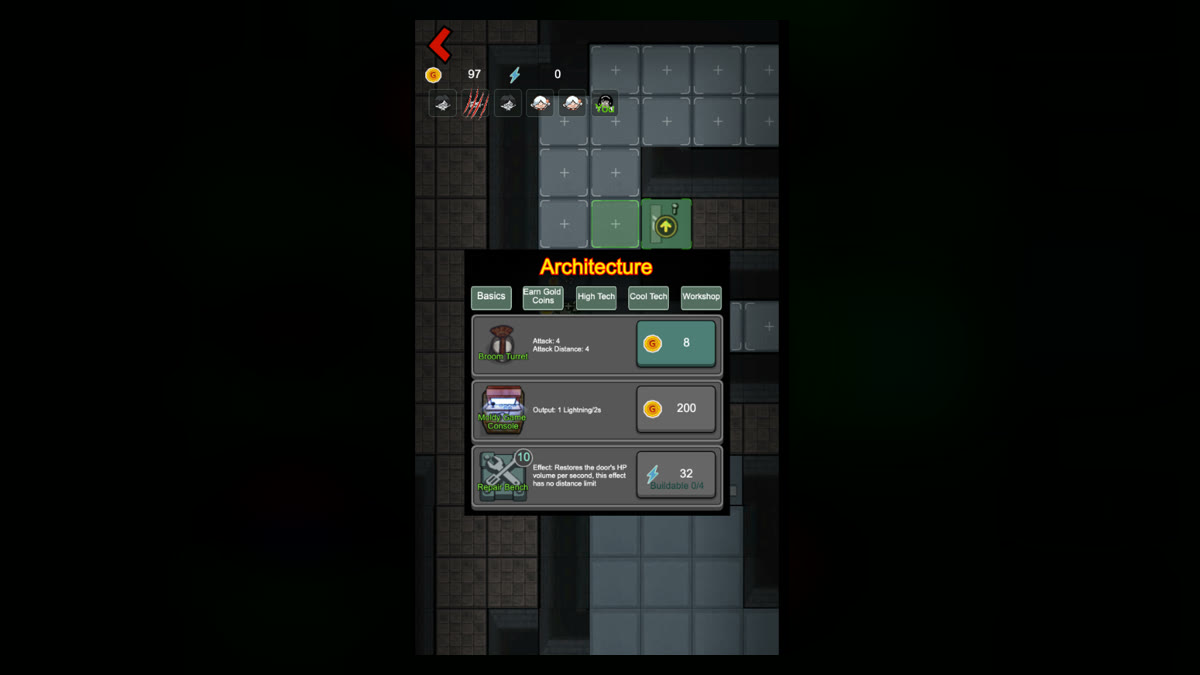 Empty slots and the store: income, shooting, repair